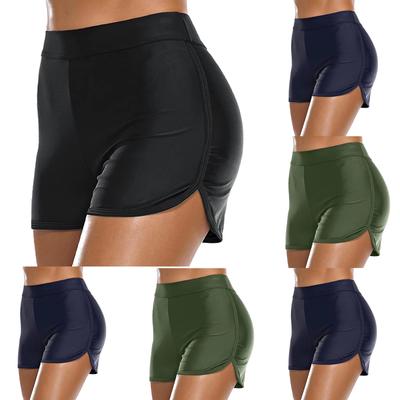 Damen Sommermode Print Shorts Strandhose Solide Badehose