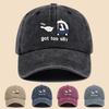 Fun Cartoon Pattern Printed Baseball Cap Trucker Hat Black Papa Dad Hat