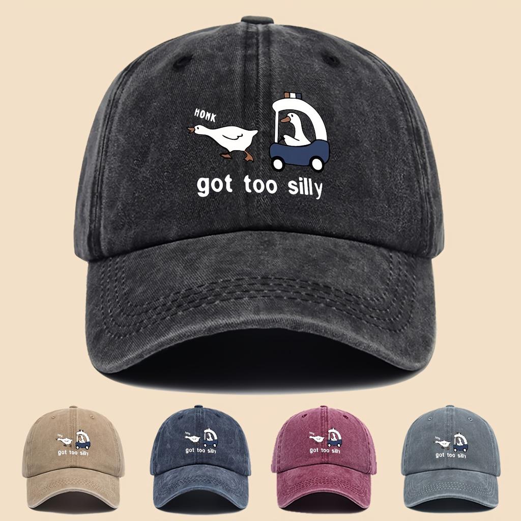 Fun Cartoon Pattern Printed Baseball Cap Trucker Hat Black Papa Dad Hat