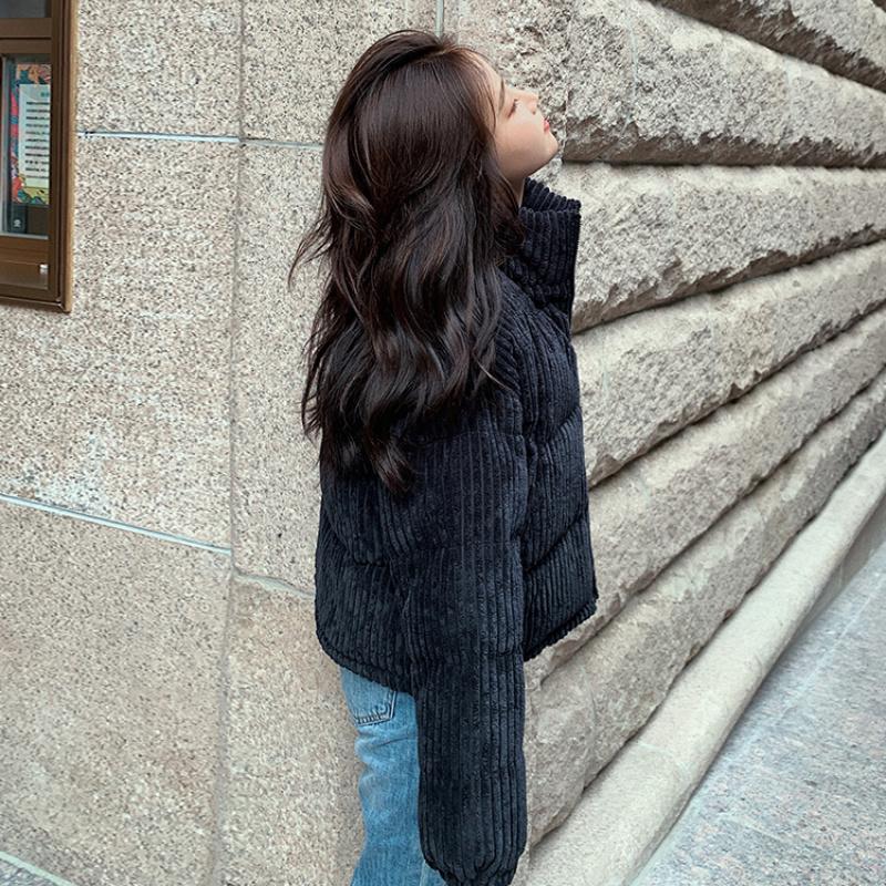 Loose Corduroy Padded Jacket Women Small Short Padded Jacket Female Warm Bread Cotton Coat