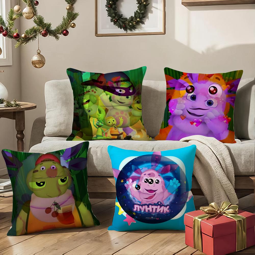 Poszewka na poduszkę Kwaii Wzór L-Luntik Drukowana Poszewka Anime Do Salonu Pokrowiec na Poduszkę Sofa & Dekoracja Sypialni