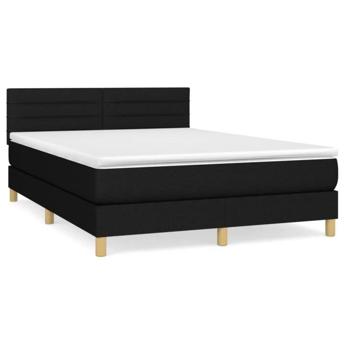 VidaXL Divan Bed with Mattress Black 140x200 Cm Fabric - Model 3140699