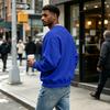 Men's Neck Long Sleeve Loose Fit Sweatshirt for Casual Daily Wear
