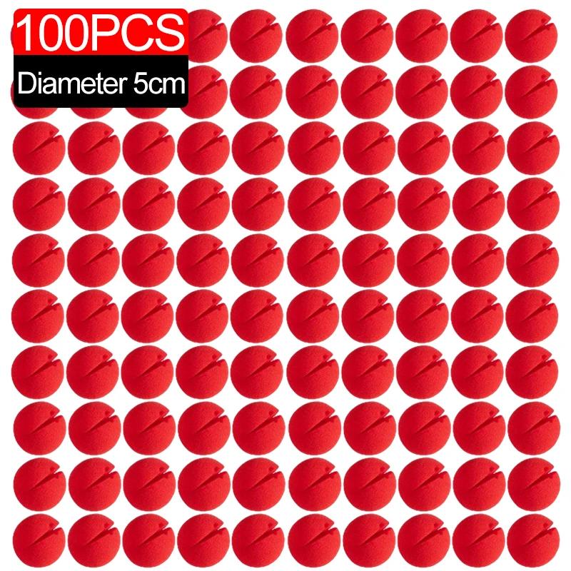 200/5Pcs Red Balls Foam Clown Noses Sponge Cosplay Costume Clown Noses For DIY Home Halloween Christmas Party Decors Supplies
