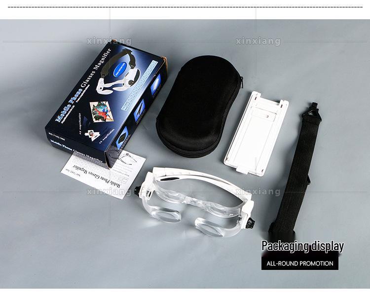 Enhanced Head-Mounted Magnifier Glasses: 1.5-3.8x Zoom for Reading, Myopia, and Screens