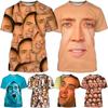 Maglietta Fashion Cage Face Divertente 3D Nicolas Kim Coppola Grafica Magliette per Uomo Top Magliette Unisex Donna Casual Manica Corta