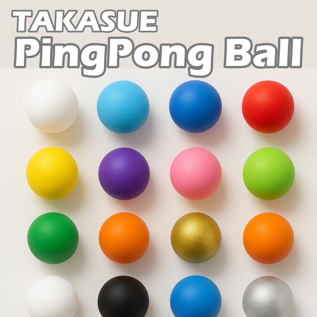 TAKASUE Ping Pong Balls for Plastic Table Tennis 100 Balls Recreation, Balls, Plain, Red,