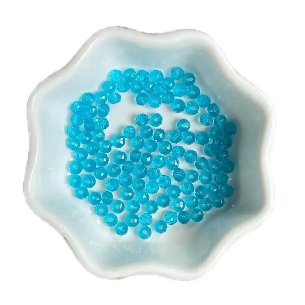 100pcs Czech Rondelle Crystal Beads AB Color Faceted Glass Beads Loose Spacer Beads for Jewelry Making DIY Necklace Accessories