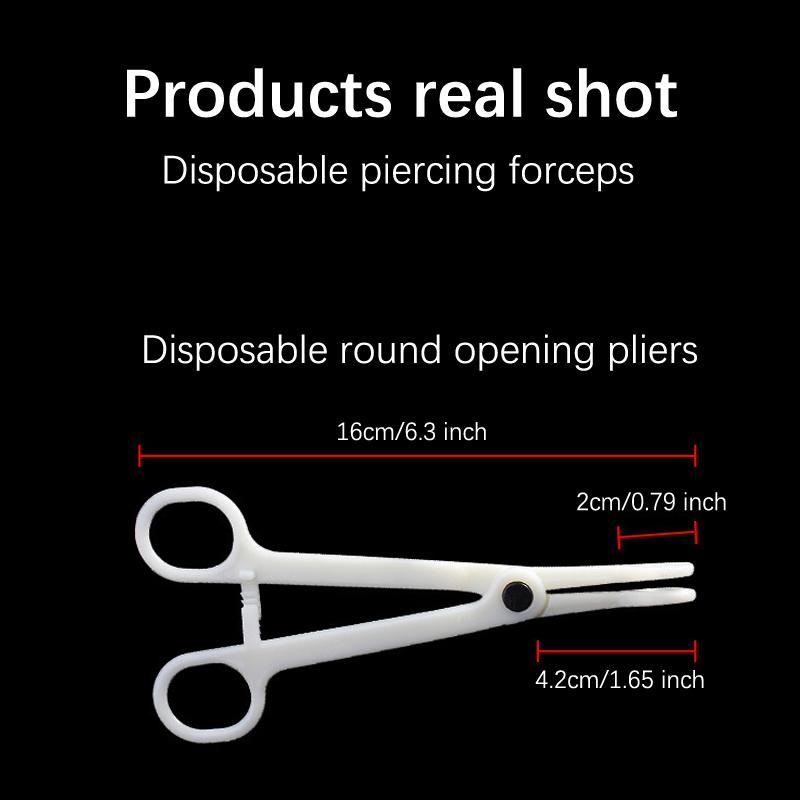 1Pc Disposable Sterile Slotted Round Navel Forceps Clamp Triangle Open Plier Ear Nose Piercing Tools Tattoo Piercing Supply