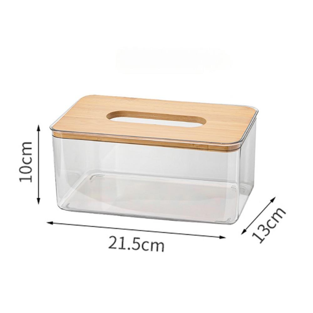 Tissue Clear Box Napkin Household Transparent Rectangular Wooden Modern Desktop Creative Transparent Table Tissue Box Holder