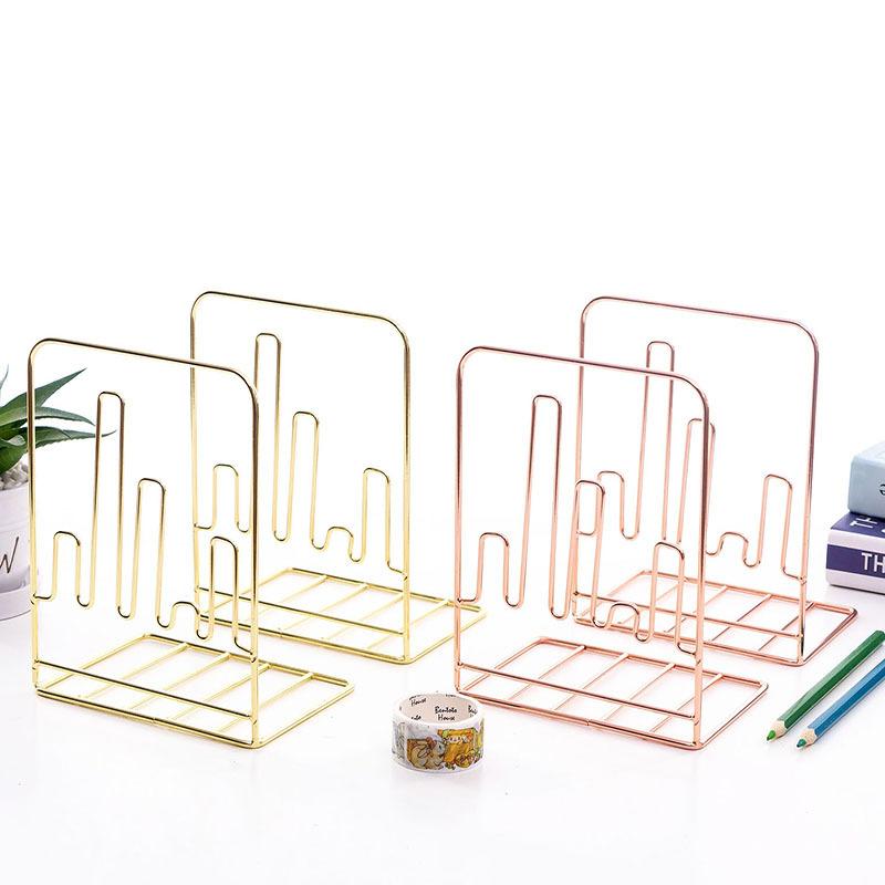 1 Pair Iron Love Shaped Book Stand Study Accessories Book Storage Rack Holder Bookends For Office Home School Organizer Supplies