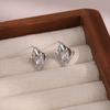 2025 new pearl ear buckle femininity elegant contrasting stud earrings jewelry simple versatile plain ring earrings
