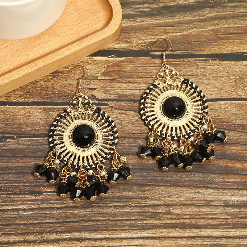 Pinkdudu Ethnic Style Rice Bead Tassel Bohemian Women Earrings Travel Accessories for Women PD2038