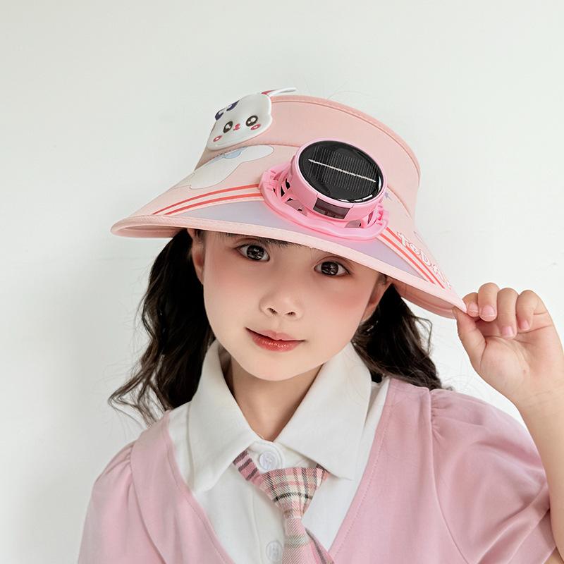 Solar Fan Hat Children Summer Sun Protection Hat UV Protection Boys and Girls Cartoon Sun Hat Trend