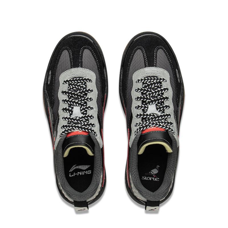 Li-Ning Comfortable Fashion Versatile Supportive Lightweight Rebound Low-Top Casual Shoes Unisex sneaker Black Silver-Fox-Gray AECV019-1