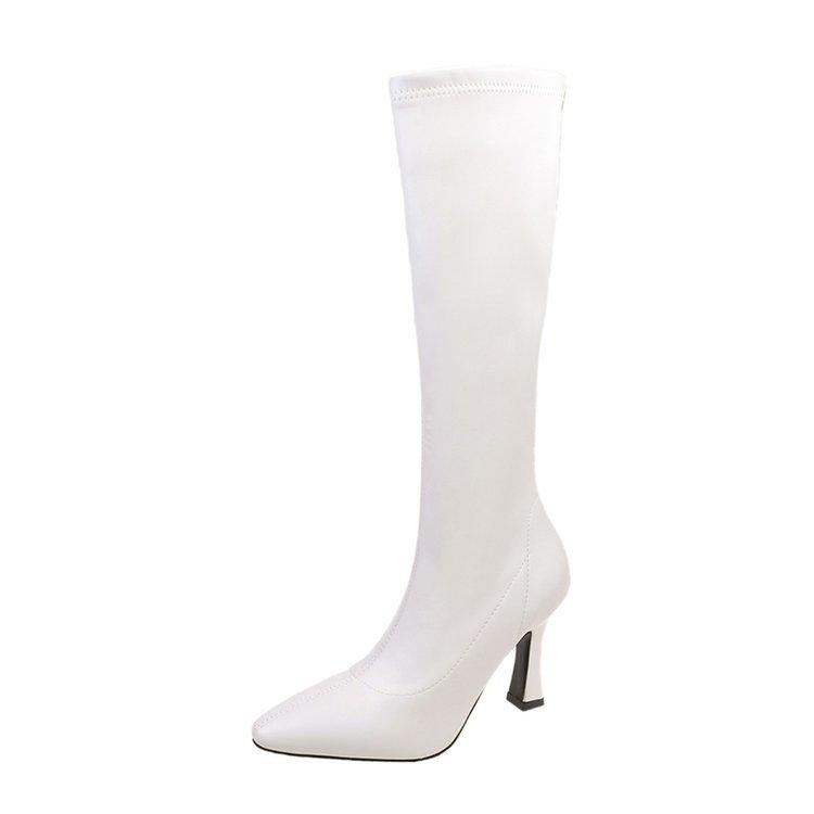 Fashion Sharp pointed high tube thin heel high-heeled boots for women simple comfortable versatile stylish height increasing boots