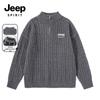 JEEP SPIRIT Herren Winter Strickpullover mit halbem Reißverschluss