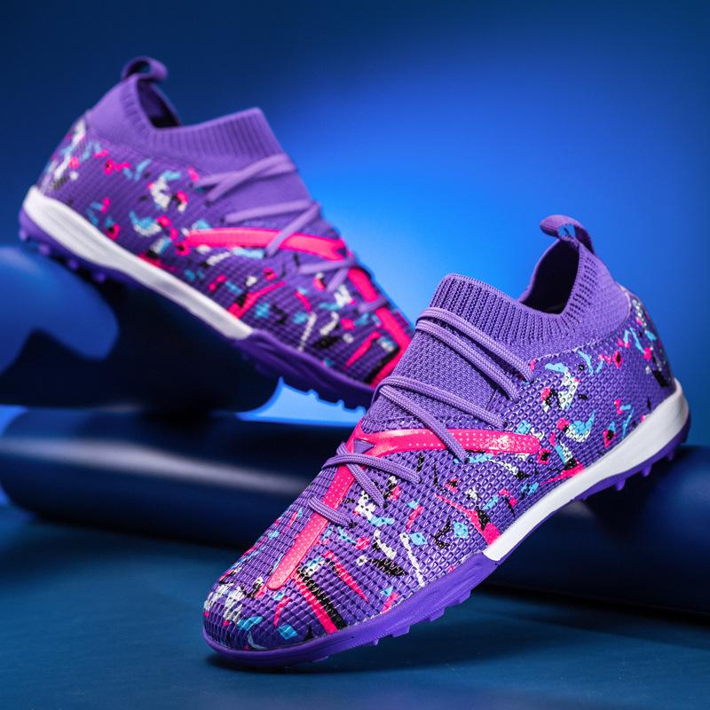 2025 Seamless Cut Competition Indoor and Outdoor Training 2025 New Knitted Fg Long and Short Nails Men's Football Shoes