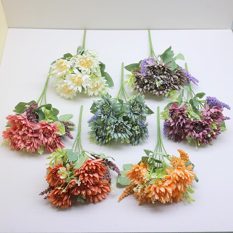 Silk Callistephus Chinensis Floral Bundle For Home Decor Wedding Styling Venue