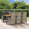 Vidaxl 7-Cz. Gartenmöbel-Set mit Kissen, Grau, PE-Rattan