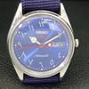 VINTAGE SEIKO 5 AUTOMATIC 6309A JAPAN MENS ARABIC BLUE DIAL WATCH a701550-5