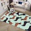 Office Carpet Dachshund Patterned Rug for Sofa Protection Under Chairs