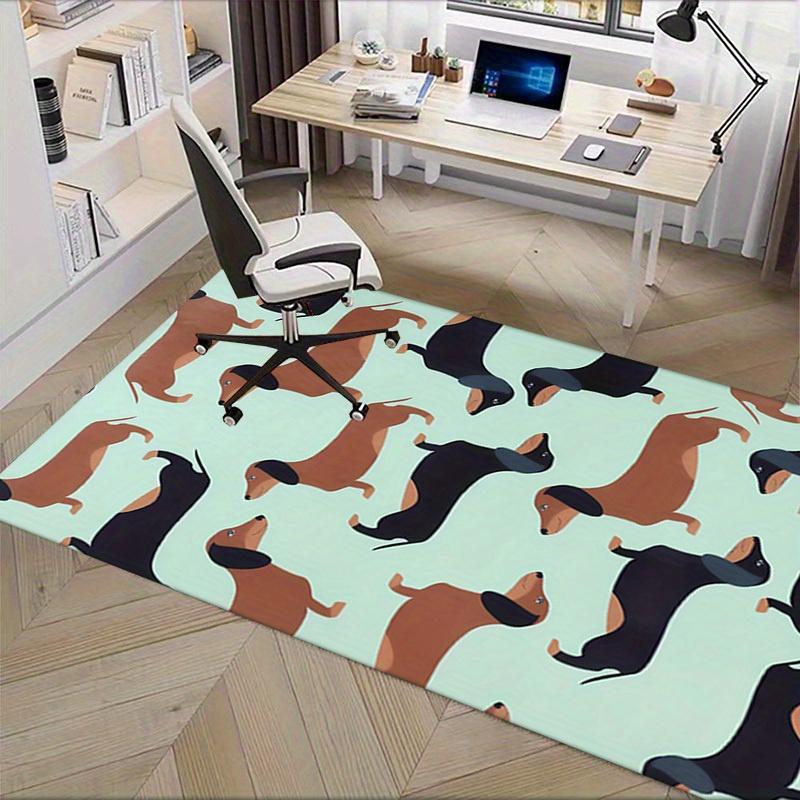 Office Carpet Dachshund Patterned Rug for Sofa Protection Under Chairs