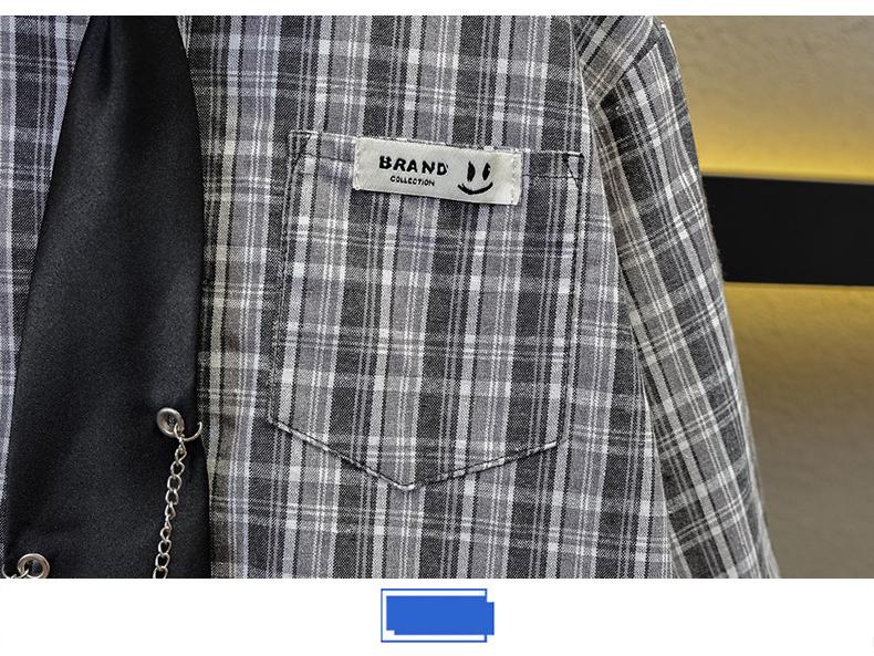 Jungen 2025 Herbst Preppy 3-teiliges Set: Stilvolles Hemd, Weste und Sportbekleidung