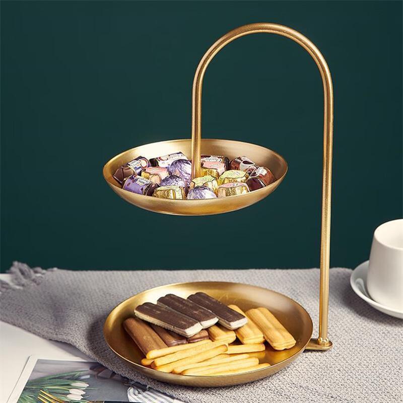 Gold Nordic Double-Layer Fruit & Snack Tray