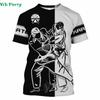 Camiseta de Treino de Karatê Masculina, Camiseta de Manga Curta para Esportes ao Ar Livre Infantil, Camiseta Casual de Verão com Gola Redonda, Corte Solto