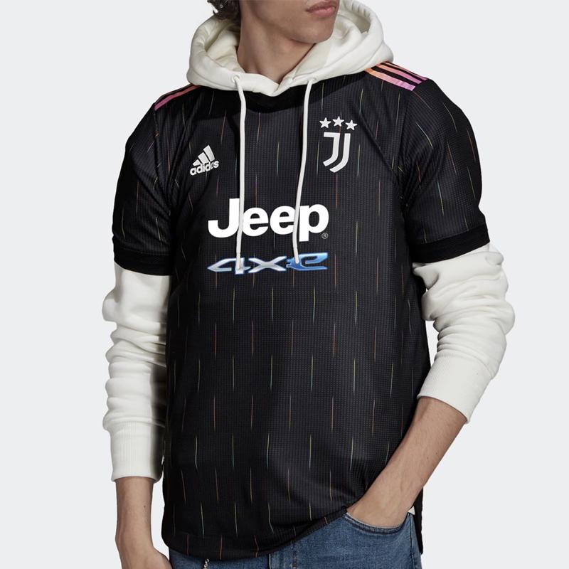 Adidas Juventus Away Player Edition Round Neck Short Sleeve Football Jersey Men Tops Black GS1437