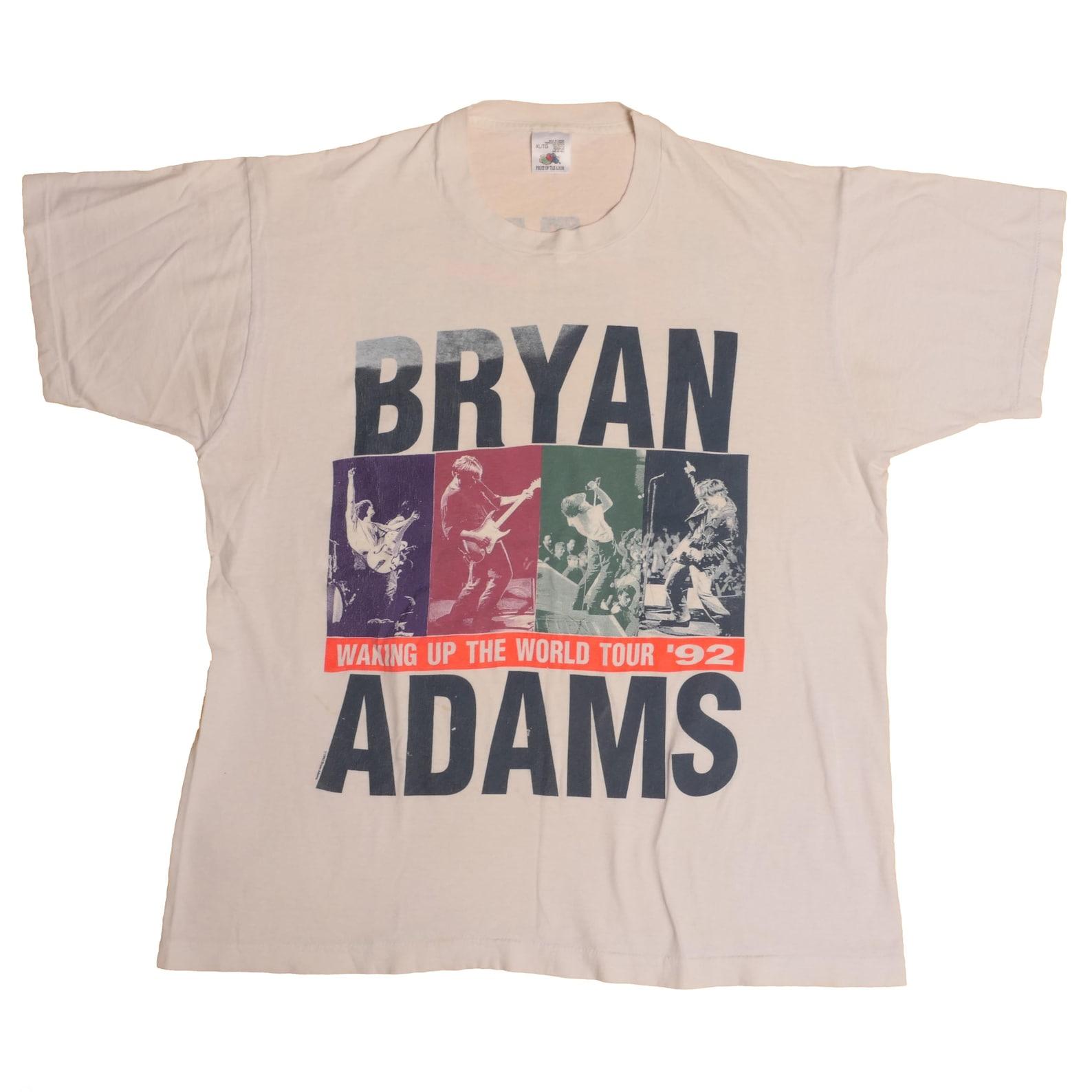 Vintage Bryan Adams Waking Up The World 1992 World Tour Tee Shirt Classic Rock n Roll World Tour Single Stitch - XL S