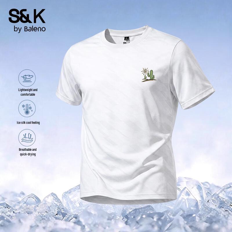 Baleno Men s Ice Silk Jacquard Short Sleeve Sport Top 2XL