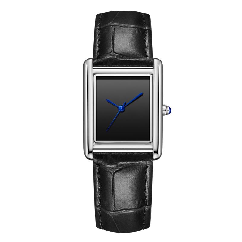 Leather Strap Square Quartz Couple Watches: Waterproof, Simple, Fashionable Design for Men and Women
