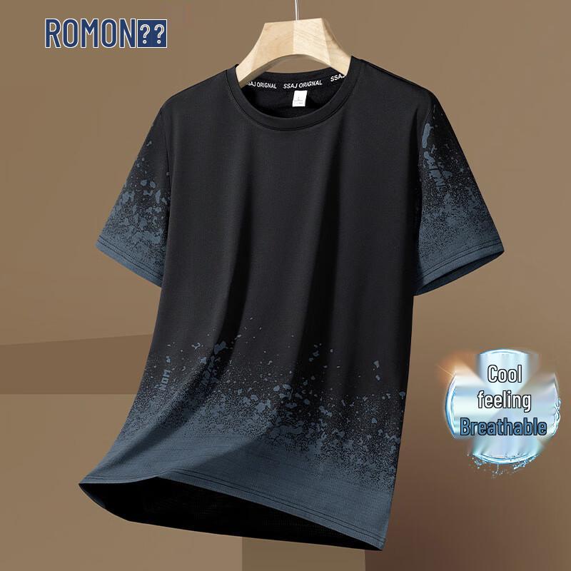 ROMON Men s Ice Silk Quick-Dry Plus Size T-Shirt 2XL