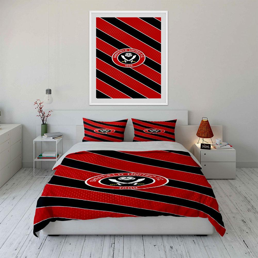 Diagonal Stripes, Sheffield United. Bedding Sets Duvet Cover Sets Duvet Covers Pillowcases(1*Duvet Cover 2*Pillowcases Without Duvet Insert)