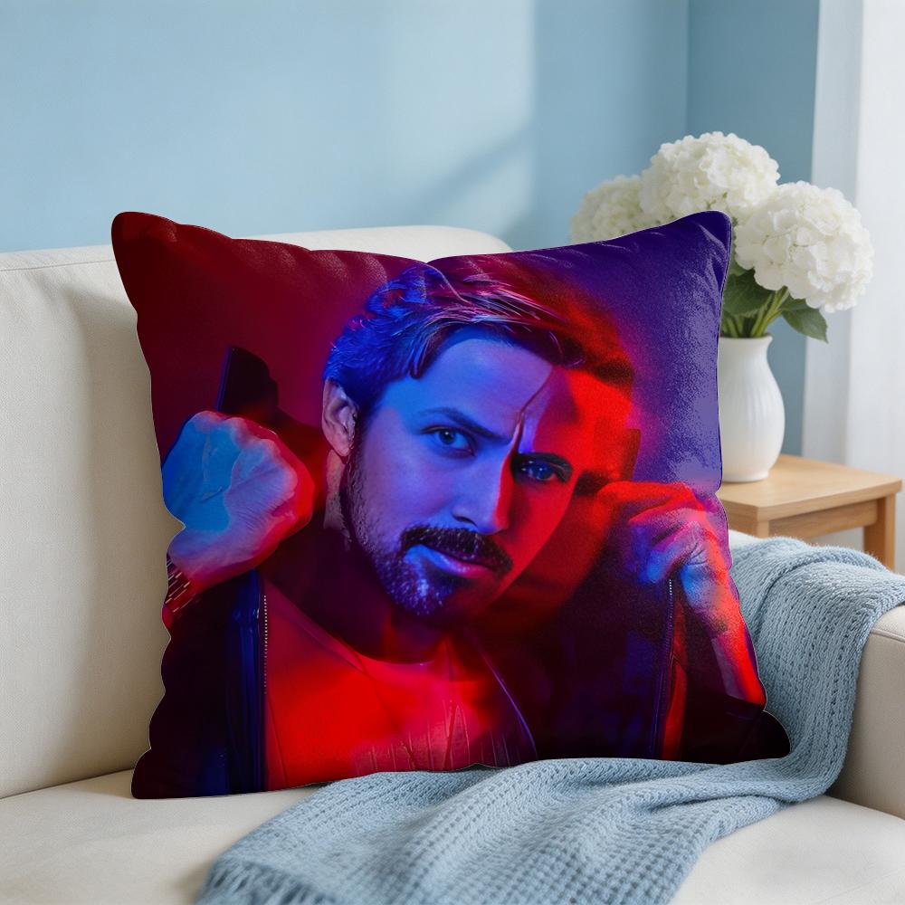 RRyan Gosling Face Cushion Cover Square Pillow Bedroom Sofa Leisure Comfort Living Room Home Decoration X