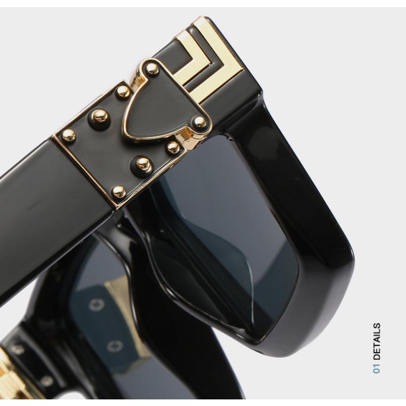 Man Brand Designer Fashion Mirror Sun Glasses Square Vintage Sunglasses Male Retro Black Outdoor Travel Mirror