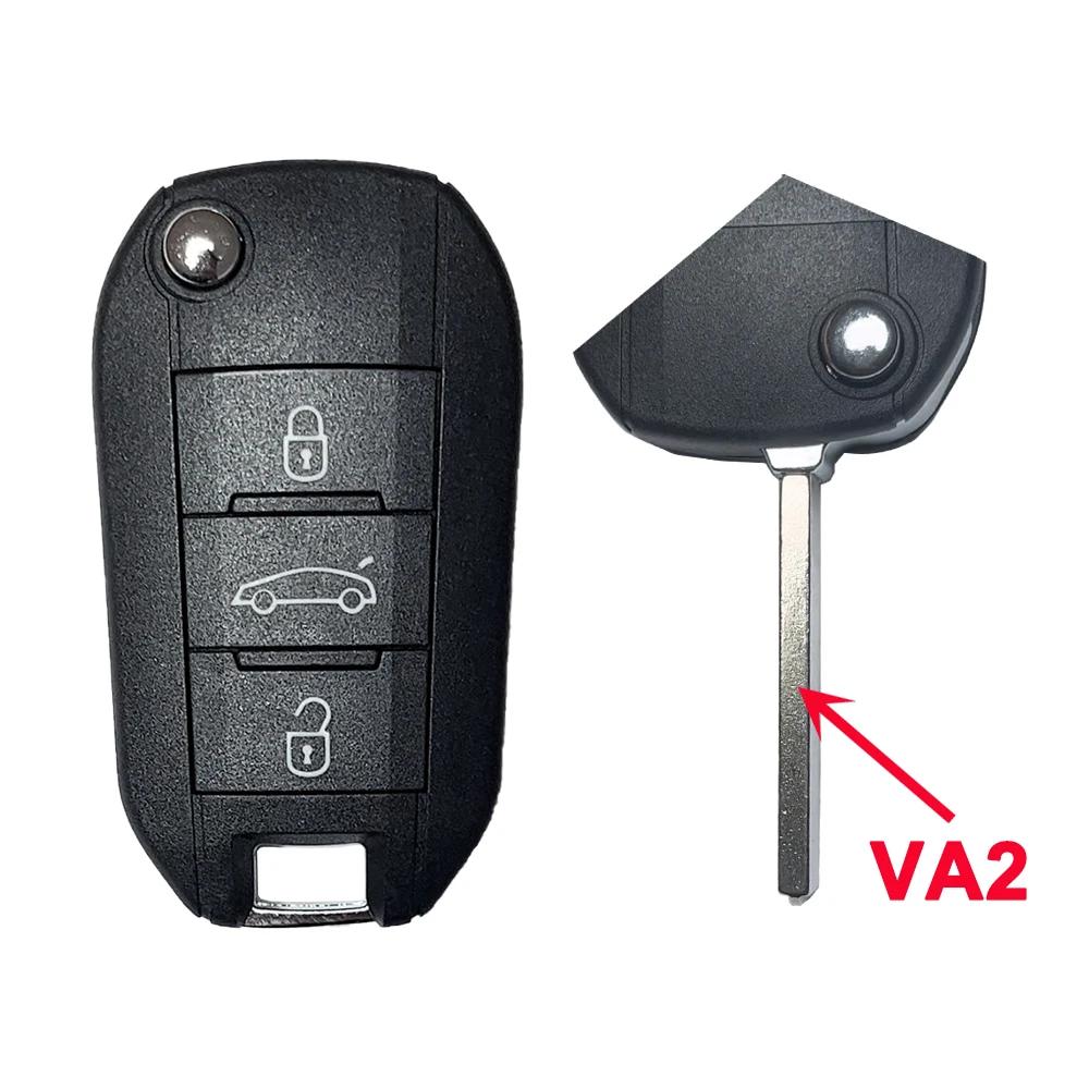 Yocasty Capa de Chaveiro de Carro Flip de 3 Botões Para Citroen Aircross Para Peugeot C3 C4 308 208 508 3008 5008 Com Va2/Hu83