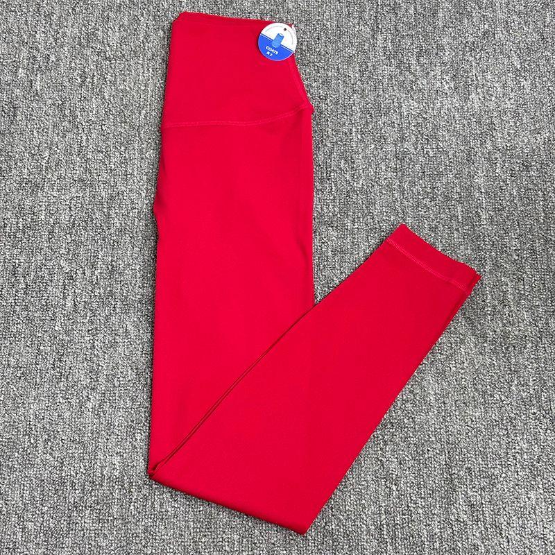 

Lu Same High Waist Yoga Pants Women Outer Wear 2025 Summer New Buttock Lifting Breathable Nude Feel Running Sports Fitness Pants Red M [50.00 kg-57.50 kg]]