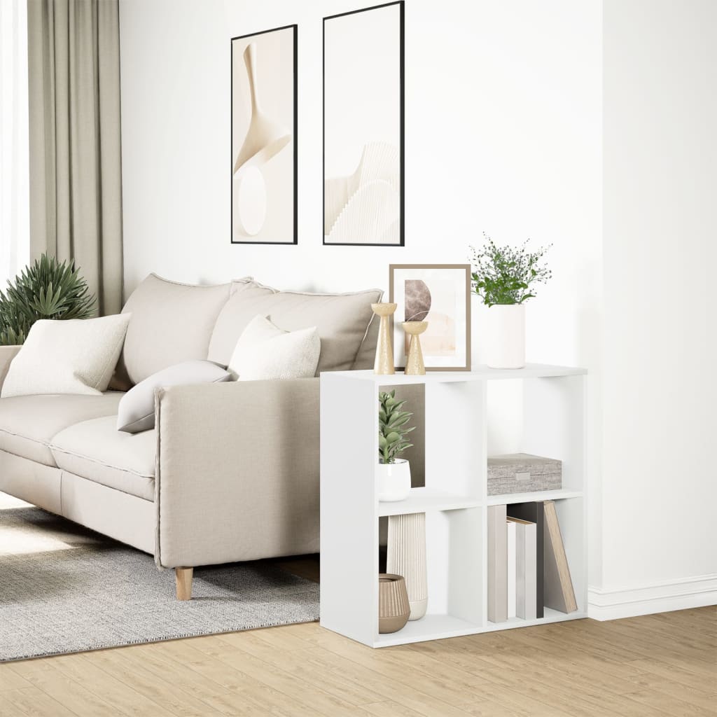 Room Divider Bookshelf White 69.5 x 29 x 69.5 cm Engineered Wood