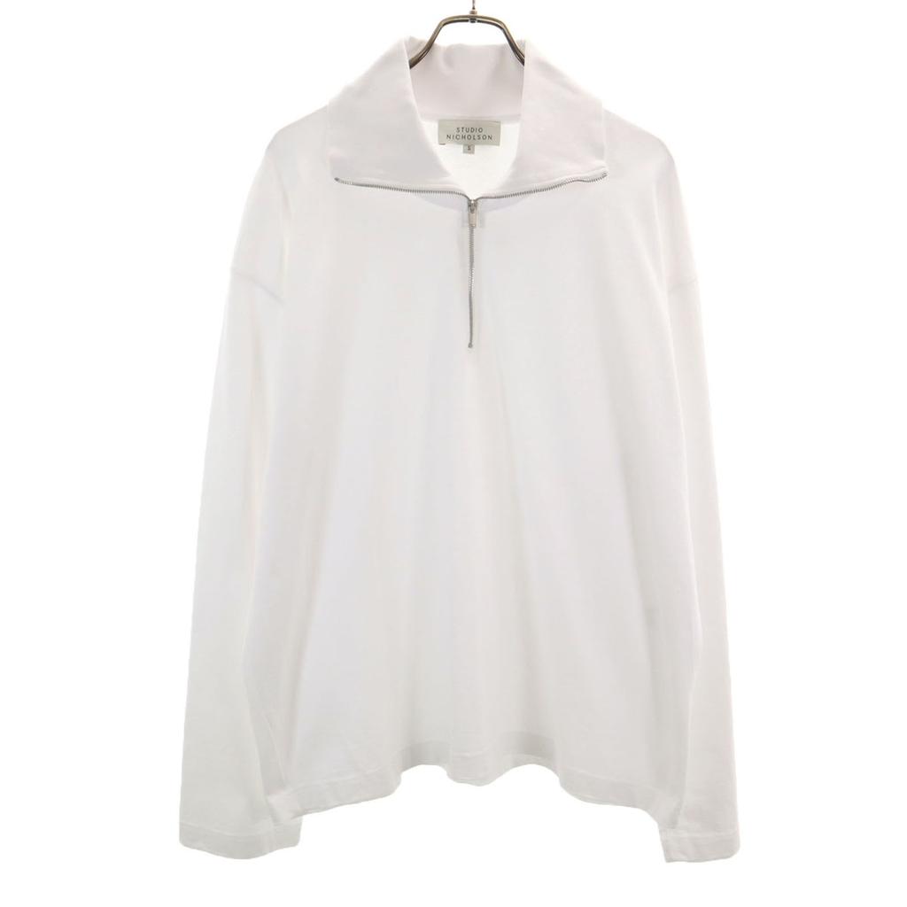 STUDIO NICHOLSON Long sleeve Half zip T-shirt S White Ron T Men's Used