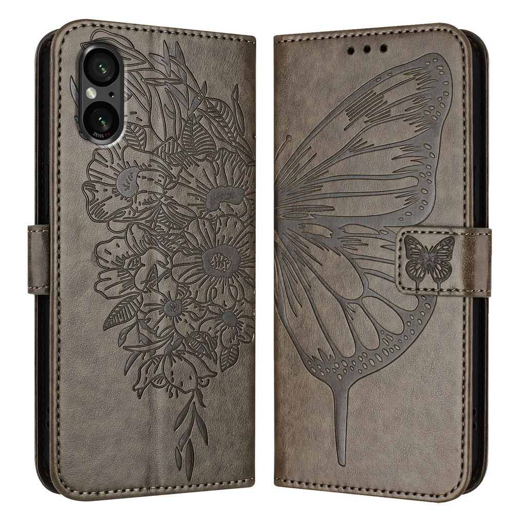Butterfly Flowers PU Leather Case Kickstand Card Holder Slots TPU Shockproof Flip Cover For Sony Xperia 5 IV, 10 IV, 1 IV, 1 III , 5 III, 10 III, L4..