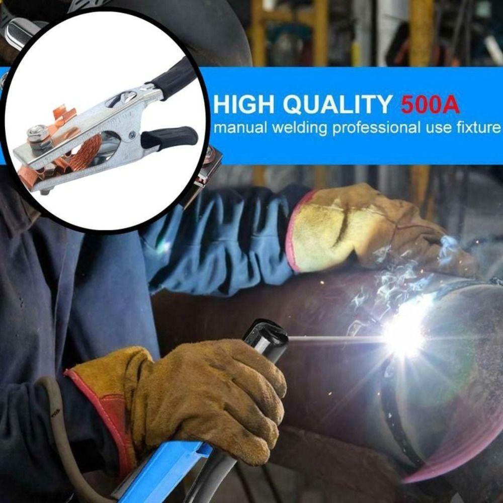 500 A Ground Cable Clip Copper Manual Welder Durable Electrode Holder Tool  Welding