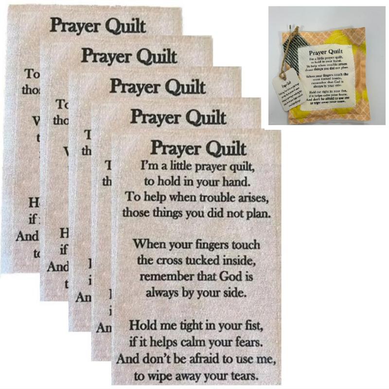 1/5/10Pcs Creative Pocket Prayer Quilt Prayer Gifts Handmade Sew Quilt Symbolism Poems Quilts