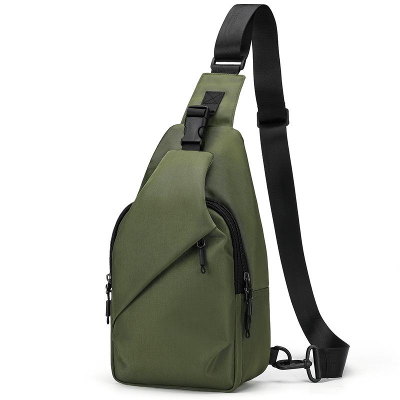 Men's breast bag Large capacity sports messenger bag Travel waterproof shoulder bag Functional wind Simple leisure