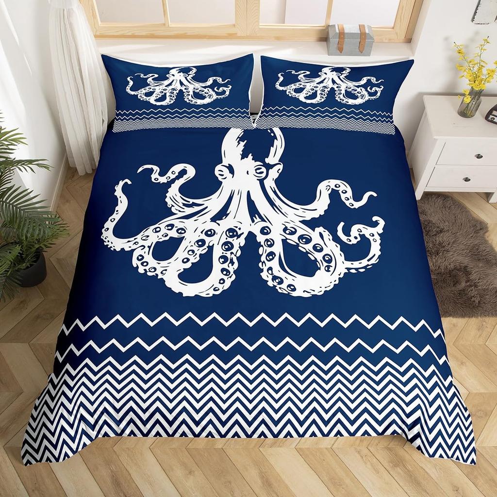 Octopus Duvet Cover Twin Queen King Size Tentacles Bedding Set Sea Animal Underwater World Quilt Cover Gothic Comforter Cover