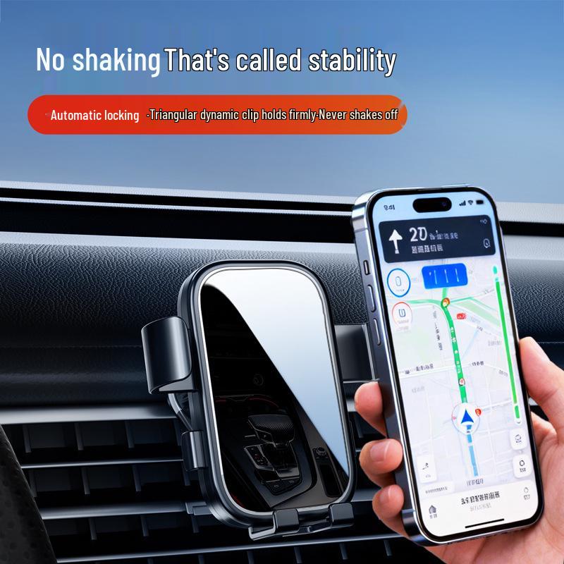 Universal Car Phone Holder with Suction Cup, Auto-Locking, Supports Horizontal & Vertical Screens