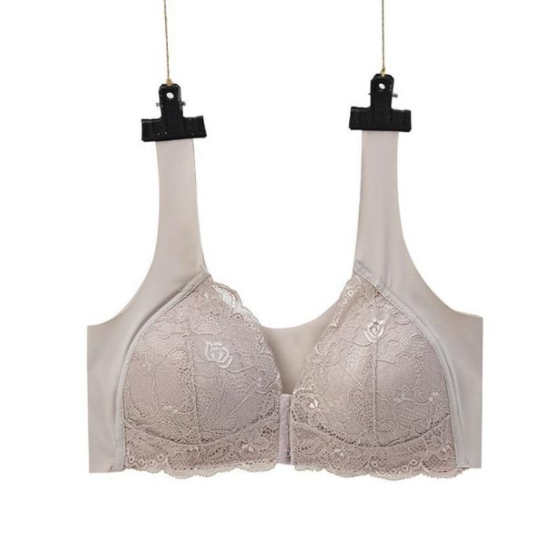 Plus Size Front Buckle Wireless Lace Seamless Beauty Back Shaping Nursing Bra