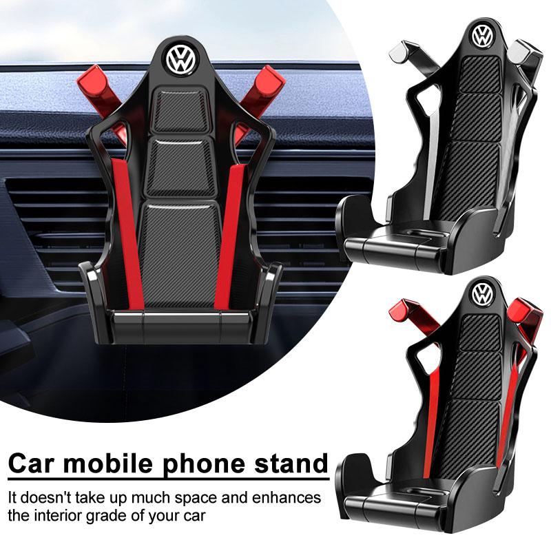 Car Air Vent Phone Mount Universal Shockproof GPS Clip Smartphone Stand Emblem For VW B6 B7 B5 Golf Polo Tiguan Passat EOS